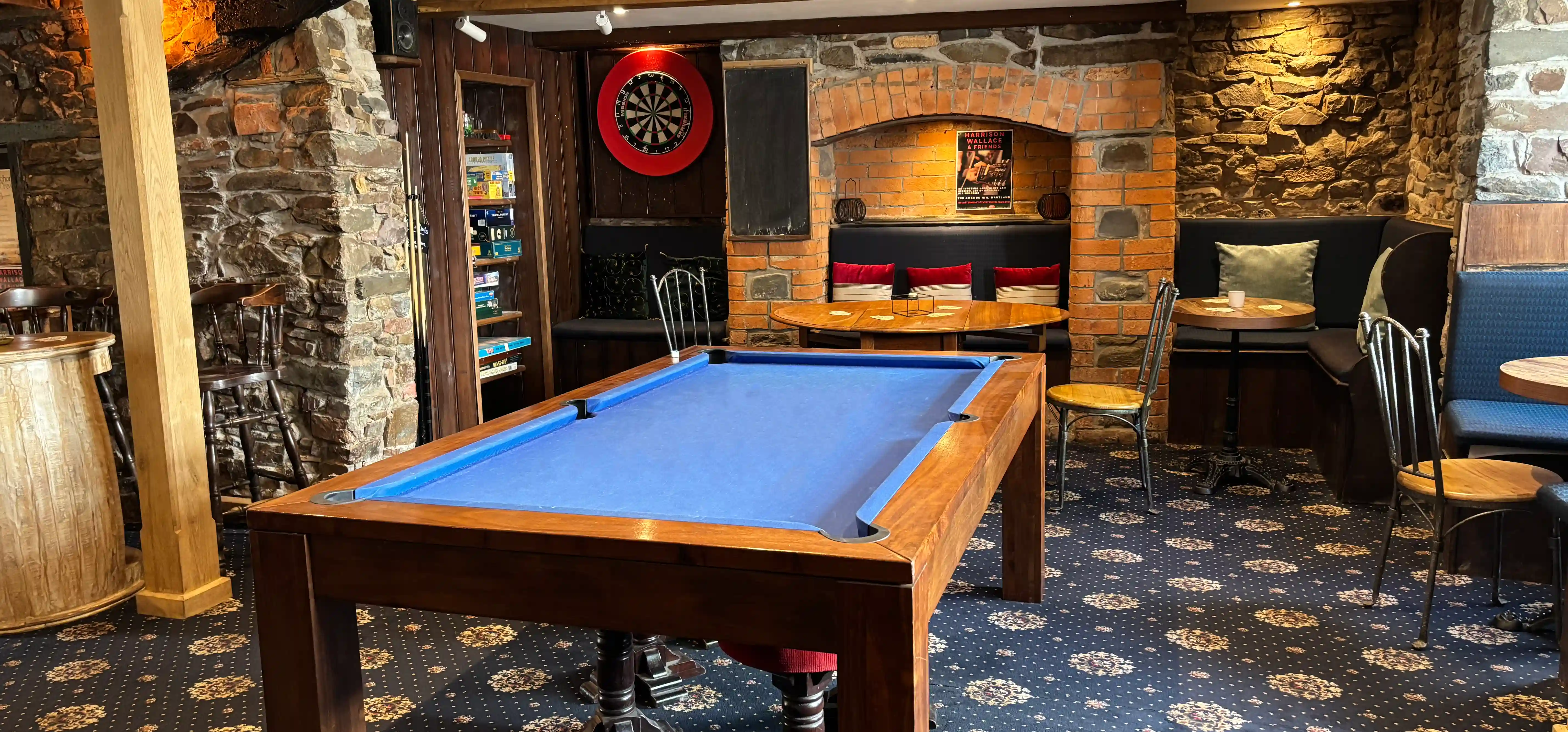 The Anchor Inn pool table and darts board